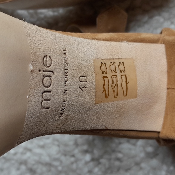 MAJE FARRIA suede block heels in camel size 40 - Picture 11 of 16